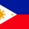 A flag of the philippines with a sun symbol on it.
